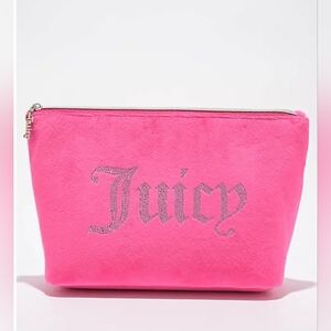 Juicy Couture Signature Hot Pink Velour Makeup Case (X-large)